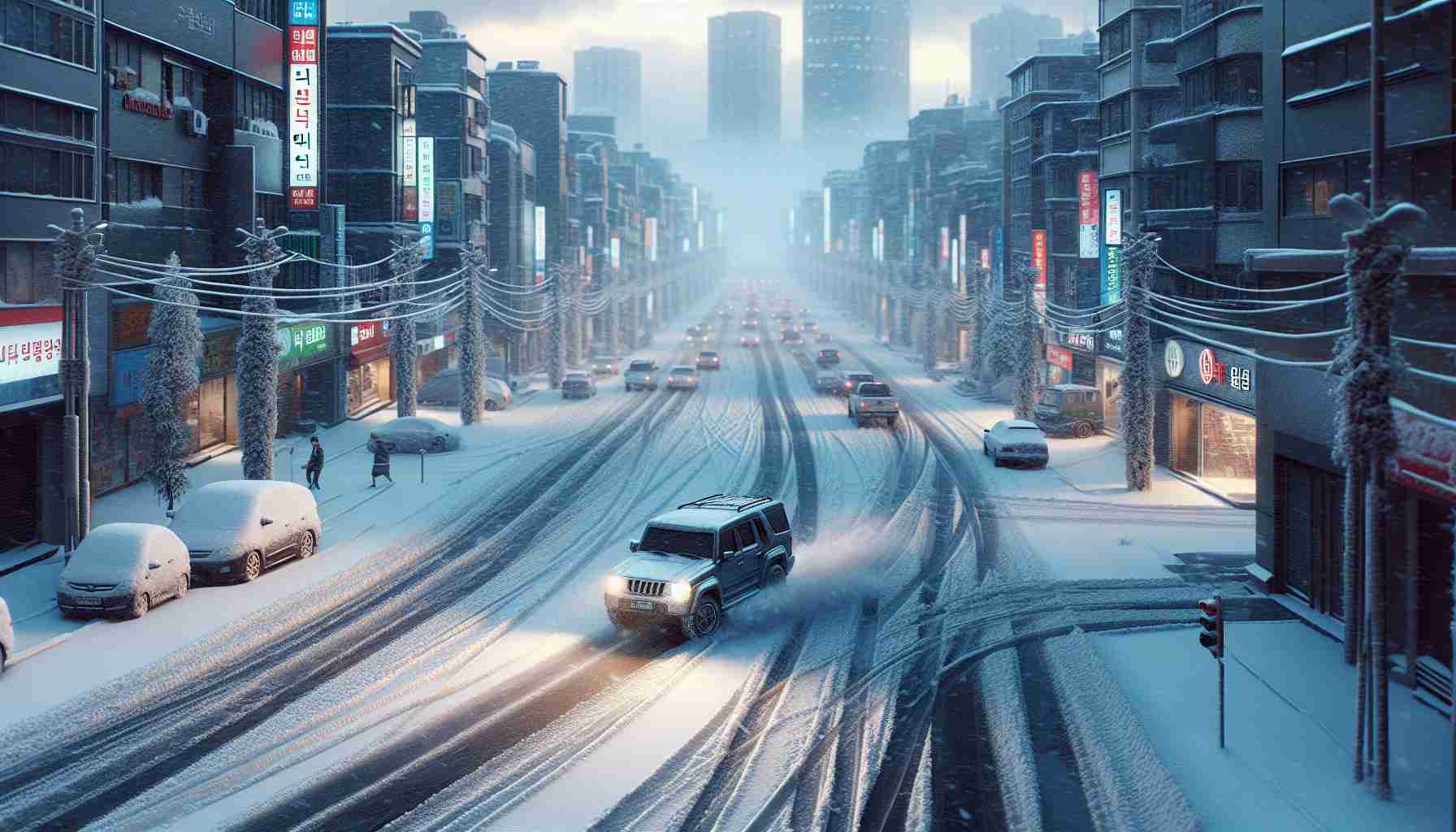 Snow Chaos Hits Incheon: Drivers Struggle with Slippery Roads